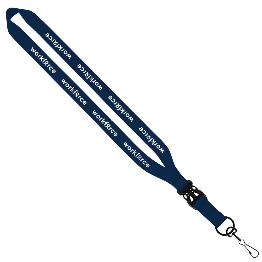 3/4" Polyester Lanyard with Slide Buckle Release & Swivel Snap Hook 1