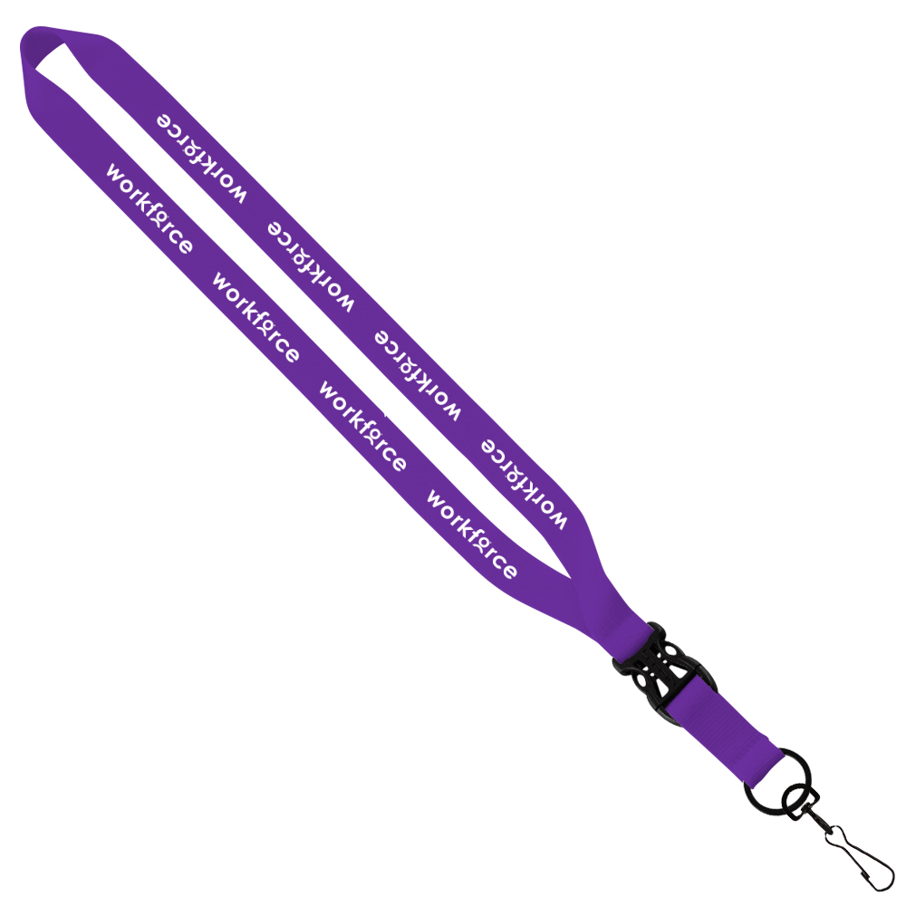 3/4" Polyester Lanyard with Slide Buckle Release & Swivel Snap Hook 1