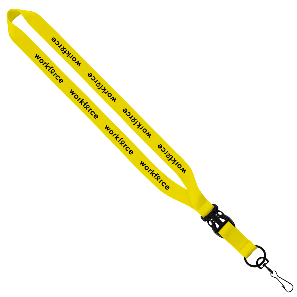 3/4" Polyester Lanyard with Slide Buckle Release & Swivel Snap Hook 1