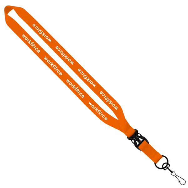 3/4" Polyester Lanyard with Slide Buckle Release & Swivel Snap Hook 1