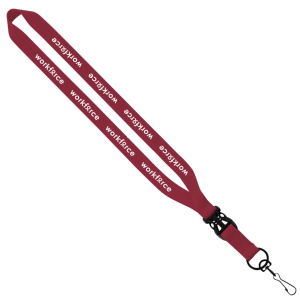3/4" Polyester Lanyard with Slide Buckle Release & Swivel Snap Hook 1
