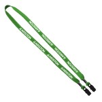 5/8" Double-Ended Polyester Shoelace Lanyard with Metal Crimp and Metal Bulldog Clip - Blank 5/8" Double-Ended Polyester Shoelace Lanyard with Metal Crimp and Metal Bulldog Clip - Blank