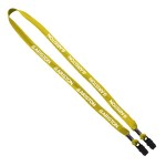 5/8" Double-Ended Polyester Shoelace Lanyard with Metal Crimp and Metal Bulldog Clip 10 5/8" Double-Ended Polyester Shoelace Lanyard with Metal Crimp and Metal Bulldog Clip 10