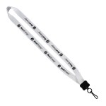3/4" Smooth Nylon Lanyard with Plastic Clamshell, O-Ring & Metal Swivel Sna - White PB3 3/4" Smooth Nylon Lanyard with Plastic Clamshell, O-Ring & Metal Swivel Sna - White PB3