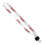 3/4" Polyester Lanyard with Plastic Clamshell and O-Ring - White 3/4" Polyester Lanyard with Plastic Clamshell and O-Ring - White