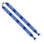 IMPORT Rush 1" Polyester 2-Ended Lanyard with Dual Silver Crimps & Split-Rings - Royal Blue IMPORT Rush 1" Polyester 2-Ended Lanyard with Dual Silver Crimps & Split-Rings - Royal Blue