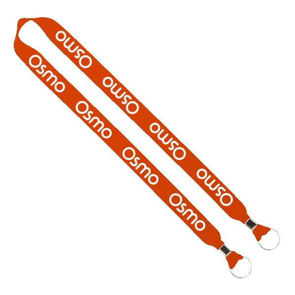 IMPORT Rush 1" Polyester 2-Ended Lanyard with Dual Silver Crimps & Split-Rings 1