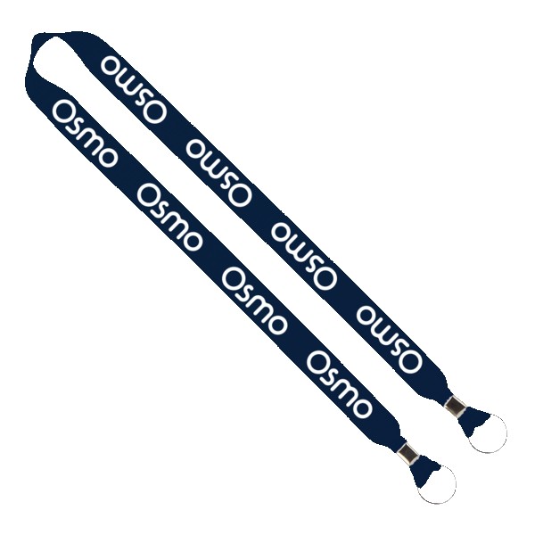 IMPORT Rush 1" Polyester 2-Ended Lanyard with Dual Silver Crimps & Split-Rings 1