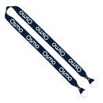 IMPORT Rush 1" Polyester 2-Ended Lanyard with Dual Silver Crimps & Split-Rings - Navy IMPORT Rush 1" Polyester 2-Ended Lanyard with Dual Silver Crimps & Split-Rings - Navy