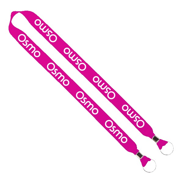 IMPORT Rush 1" Polyester 2-Ended Lanyard with Dual Silver Crimps & Split-Rings 1