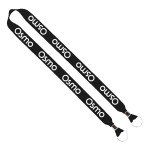IMPORT Rush 1" Polyester 2-Ended Lanyard with Dual Silver Crimps & Split-Rings - Black IMPORT Rush 1" Polyester 2-Ended Lanyard with Dual Silver Crimps & Split-Rings - Black