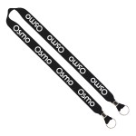 IMPORT Rush 1" Polyester 2-Ended Lanyard with Dual Silver Crimps & Split-Rings - White Blank IMPORT Rush 1" Polyester 2-Ended Lanyard with Dual Silver Crimps & Split-Rings - White Blank