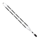 1/2" Cotton Lanyard with Metal Crimp & Bulldog Clip - White MA1 1/2" Cotton Lanyard with Metal Crimp & Bulldog Clip - White MA1