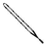 1/2" Cotton Lanyard with Metal Crimp & Bulldog Clip - Black MA1 1/2" Cotton Lanyard with Metal Crimp & Bulldog Clip - Black MA1