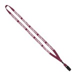 1/2" Cotton Lanyard with Metal Crimp & Bulldog Clip - Burgundy MA1 1/2" Cotton Lanyard with Metal Crimp & Bulldog Clip - Burgundy MA1