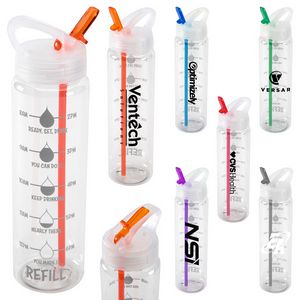 32 Oz. Water Bottle W/Flip Up Spout & Hydration Mark 1 32 Oz. Water Bottle W/Flip Up Spout & Hydration Mark 1