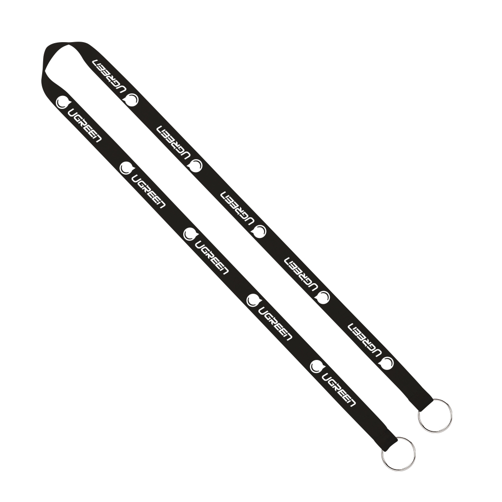 IMPORT Rush 5/8" Polyester 2-Ended Lanyard with Dual Sewn Silver Metal Split-Ring 1