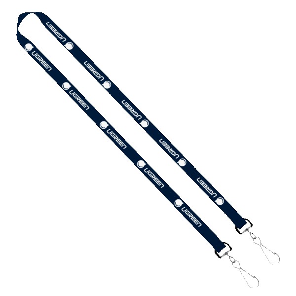 IMPORT Rush 5/8" Polyester 2-Ended Lanyard with Dual Sewn Silver Metal Split-Ring 1