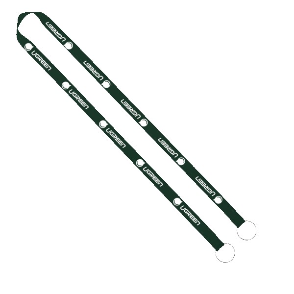 IMPORT Rush 5/8" Polyester 2-Ended Lanyard with Dual Sewn Silver Metal Split-Ring 1
