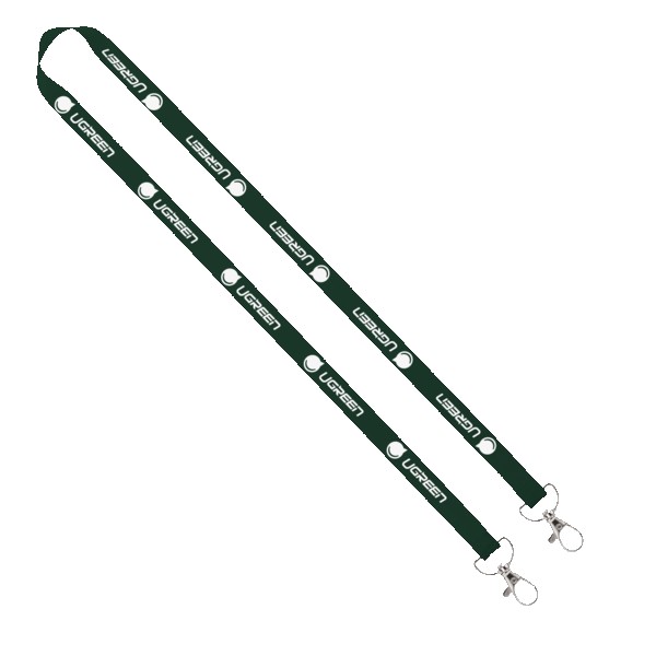 IMPORT Rush 5/8" Polyester 2-Ended Lanyard with Dual Sewn Silver Metal Split-Ring 1