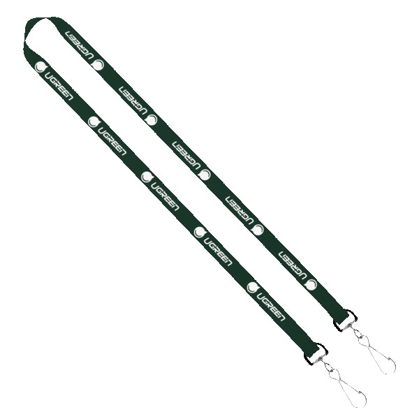 IMPORT Rush 5/8" Polyester 2-Ended Lanyard with Dual Sewn Silver Metal Split-Ring 1