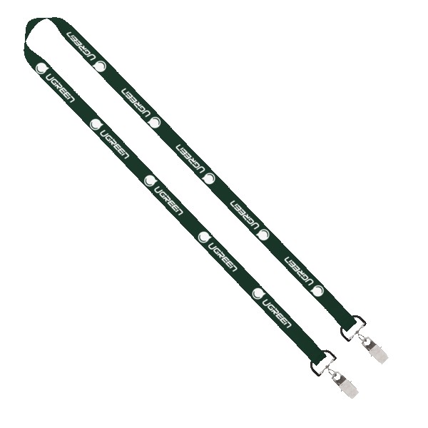 IMPORT Rush 5/8" Polyester 2-Ended Lanyard with Dual Sewn Silver Metal Split-Ring 1