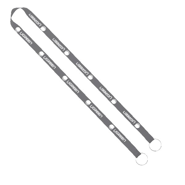 IMPORT Rush 5/8" Polyester 2-Ended Lanyard with Dual Sewn Silver Metal Split-Ring 1