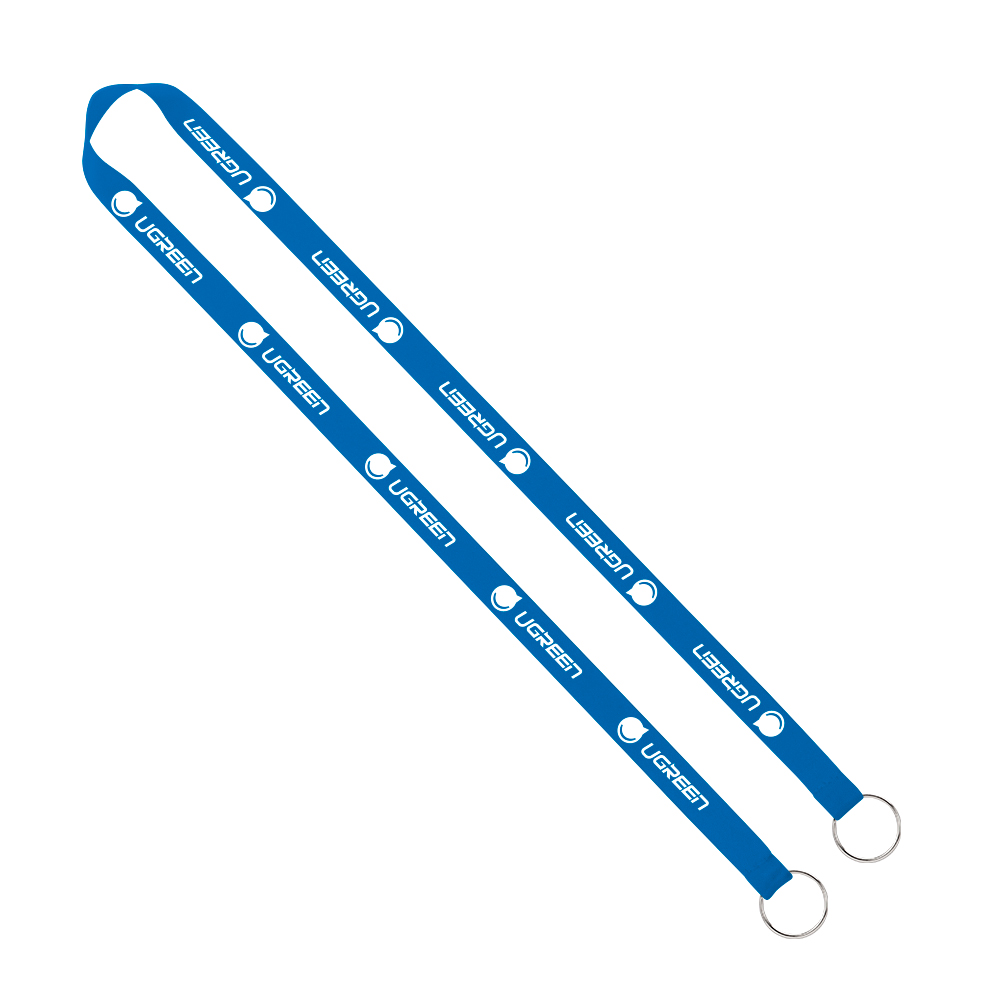 IMPORT Rush 5/8" Polyester 2-Ended Lanyard with Dual Sewn Silver Metal Split-Ring 1