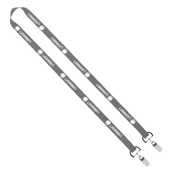 IMPORT Rush 5/8" Polyester 2-Ended Lanyard with Dual Sewn Silver Metal Split-Ring 1