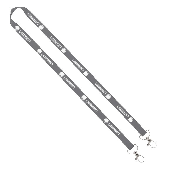 IMPORT Rush 5/8" Polyester 2-Ended Lanyard with Dual Sewn Silver Metal Split-Ring 1