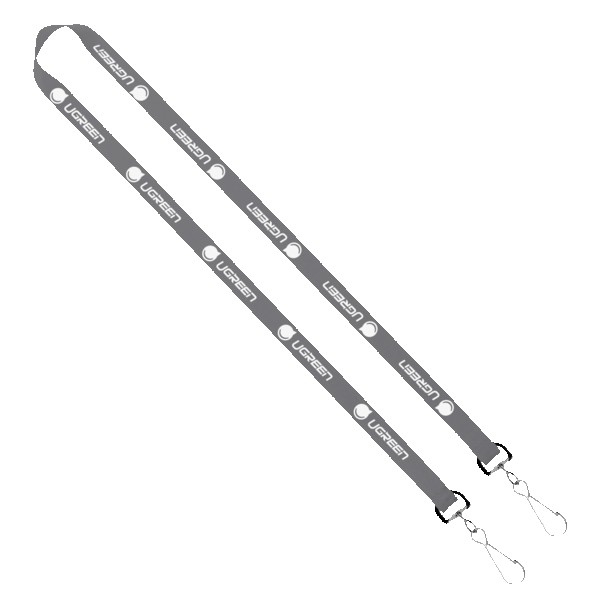 IMPORT Rush 5/8" Polyester 2-Ended Lanyard with Dual Sewn Silver Metal Split-Ring 1