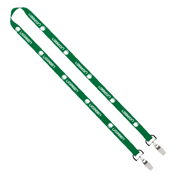 IMPORT Rush 5/8" Polyester 2-Ended Lanyard with Dual Sewn Silver Metal Split-Ring 1