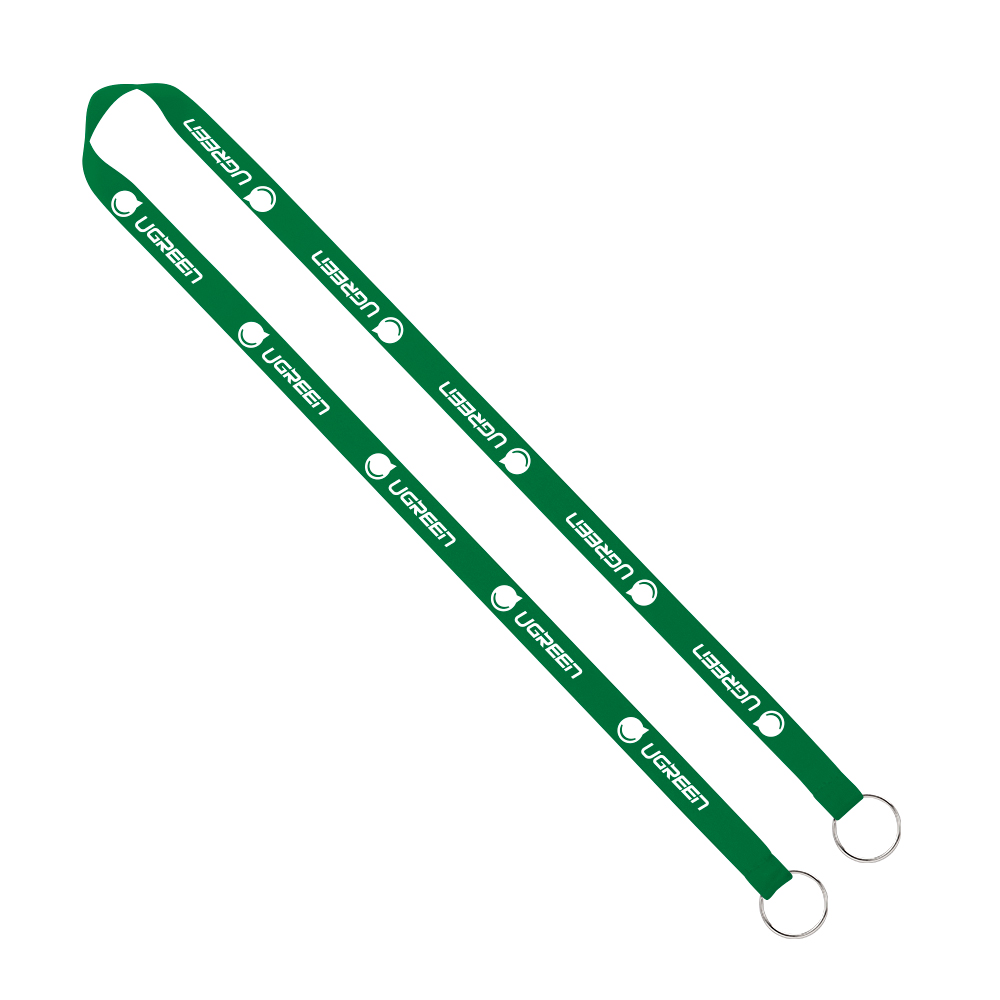 IMPORT Rush 5/8" Polyester 2-Ended Lanyard with Dual Sewn Silver Metal Split-Ring 1