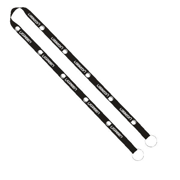 IMPORT Rush 5/8" Polyester 2-Ended Lanyard with Dual Sewn Silver Metal Split-Ring 1