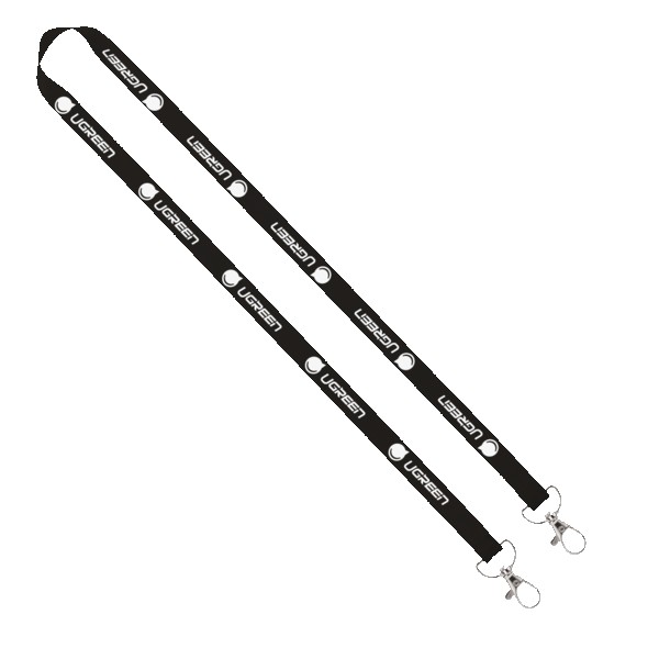 IMPORT Rush 5/8" Polyester 2-Ended Lanyard with Dual Sewn Silver Metal Split-Ring 1