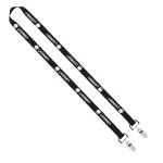 IMPORT Rush 5/8" Polyester 2-Ended Lanyard with Dual Sewn Silver Metal Split-Ring - Black IMA1 IMPORT Rush 5/8" Polyester 2-Ended Lanyard with Dual Sewn Silver Metal Split-Ring - Black IMA1
