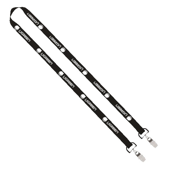 IMPORT Rush 5/8" Polyester 2-Ended Lanyard with Dual Sewn Silver Metal Split-Ring 1