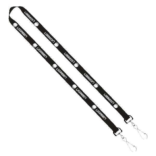 IMPORT Rush 5/8" Polyester 2-Ended Lanyard with Dual Sewn Silver Metal Split-Ring 1