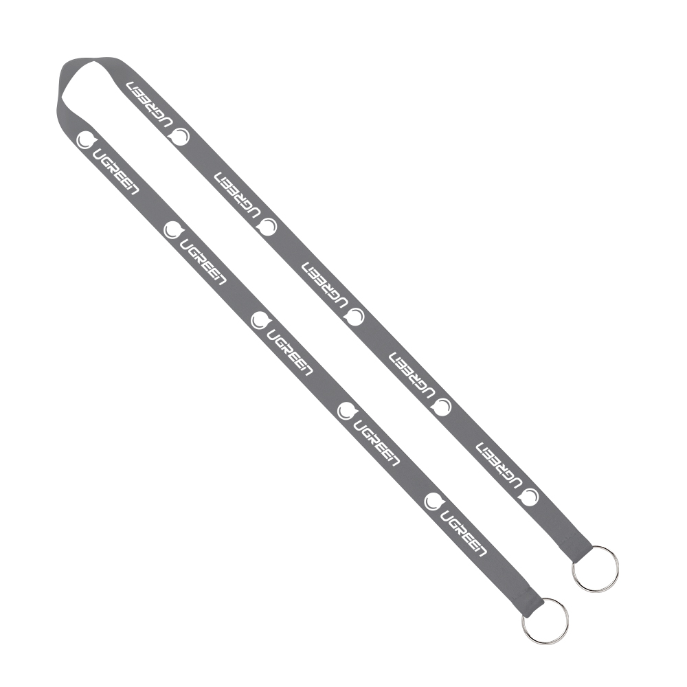 IMPORT Rush 5/8" Polyester 2-Ended Lanyard with Dual Sewn Silver Metal Split-Ring 1