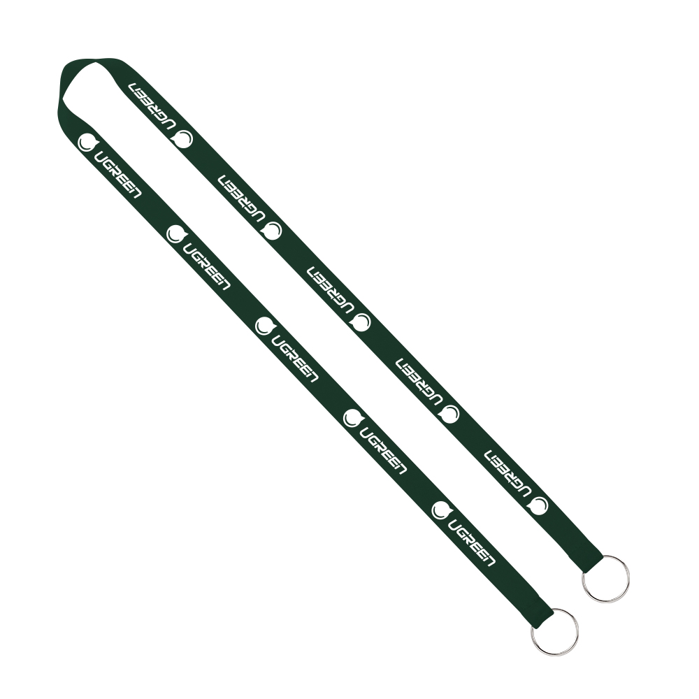 IMPORT Rush 5/8" Polyester 2-Ended Lanyard with Dual Sewn Silver Metal Split-Ring 1