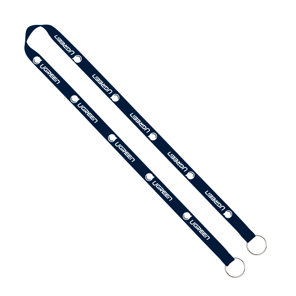 IMPORT Rush 5/8" Polyester 2-Ended Lanyard with Dual Sewn Silver Metal Split-Ring 1