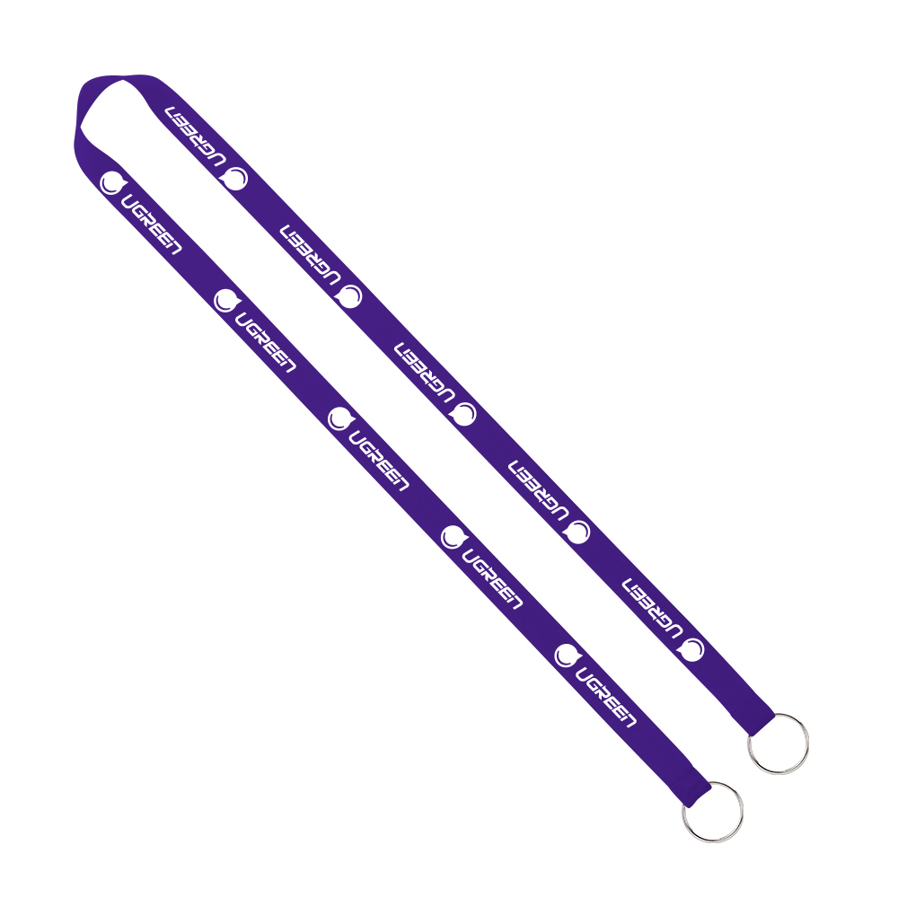 IMPORT Rush 5/8" Polyester 2-Ended Lanyard with Dual Sewn Silver Metal Split-Ring 1