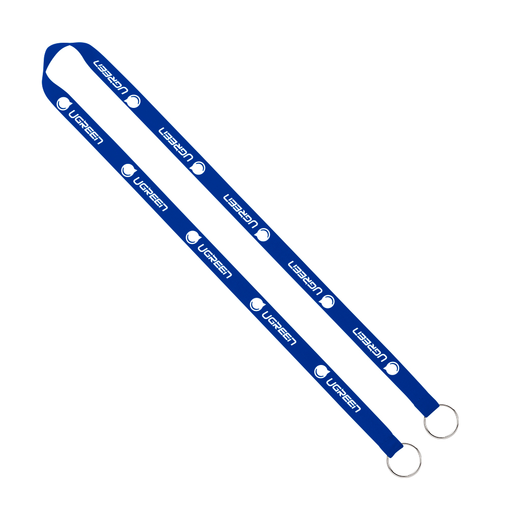 IMPORT Rush 5/8" Polyester 2-Ended Lanyard with Dual Sewn Silver Metal Split-Ring 1