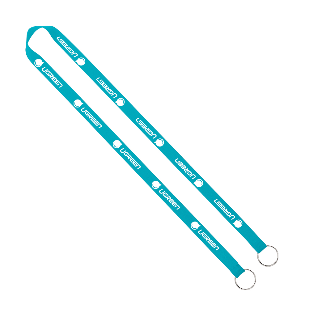 IMPORT Rush 5/8" Polyester 2-Ended Lanyard with Dual Sewn Silver Metal Split-Ring 1