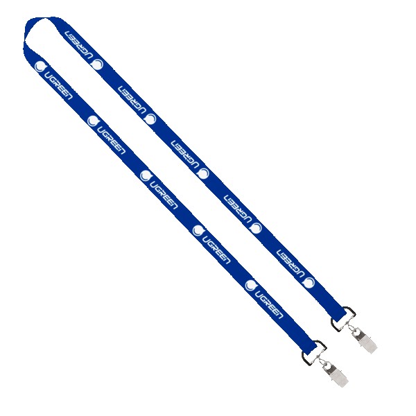IMPORT Rush 5/8" Polyester 2-Ended Lanyard with Dual Sewn Silver Metal Split-Ring 1