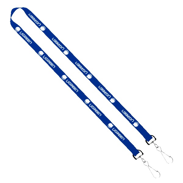 IMPORT Rush 5/8" Polyester 2-Ended Lanyard with Dual Sewn Silver Metal Split-Ring 1