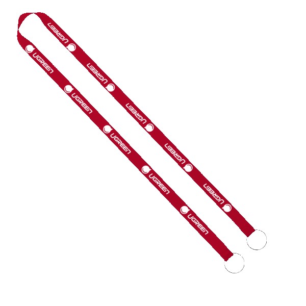 IMPORT Rush 5/8" Polyester 2-Ended Lanyard with Dual Sewn Silver Metal Split-Ring 1