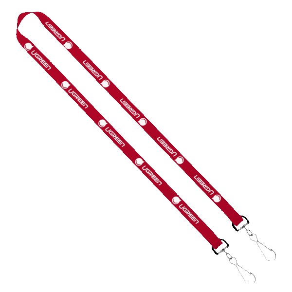 IMPORT Rush 5/8" Polyester 2-Ended Lanyard with Dual Sewn Silver Metal Split-Ring 1