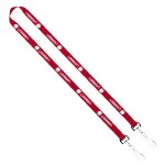 IMPORT Rush 5/8" Polyester 2-Ended Lanyard with Dual Sewn Silver Metal Split-Ring - Red IMB1 IMPORT Rush 5/8" Polyester 2-Ended Lanyard with Dual Sewn Silver Metal Split-Ring - Red IMB1