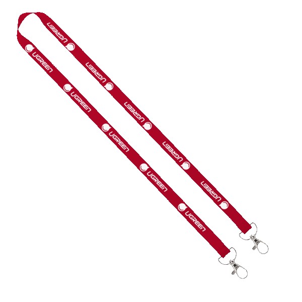 IMPORT Rush 5/8" Polyester 2-Ended Lanyard with Dual Sewn Silver Metal Split-Ring 1